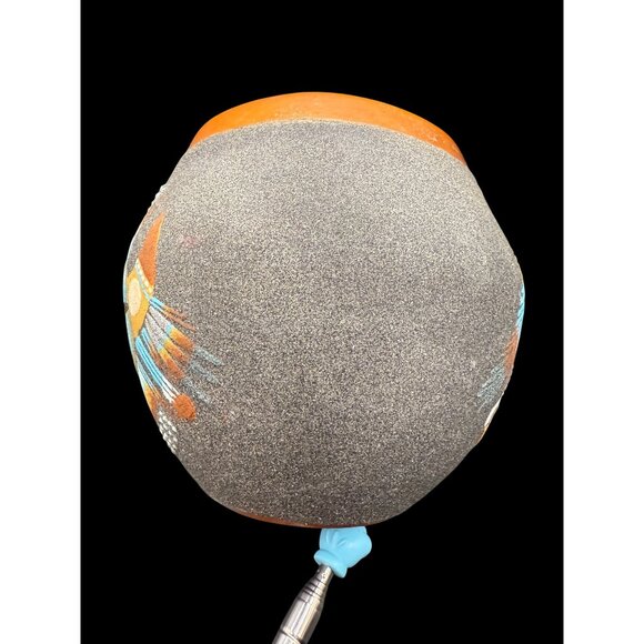 Vtg Native American Navajo Sand Art Decorative Pottery Vase Signed JR Whiterock - Picture 5 of 7